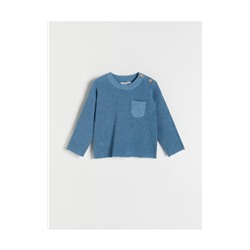 Baumwoll-Pullover mit Knöpfen