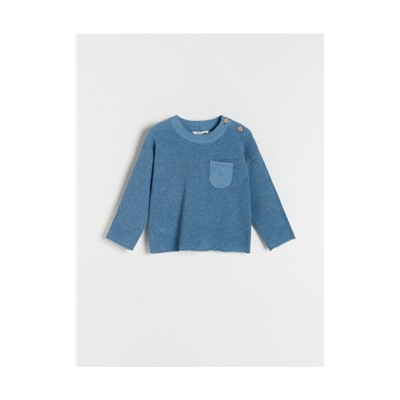 Baumwoll-Pullover mit Knöpfen
