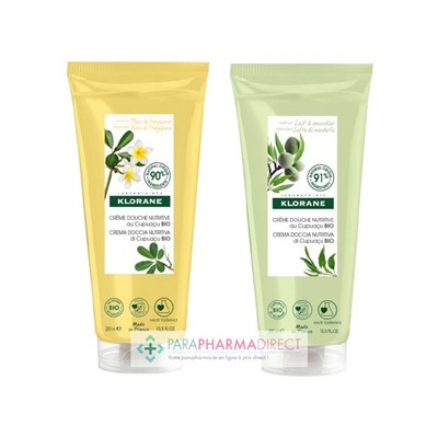 Klorane Cupuaçu Crème Douche Nutritive Fleur de Frangipanier + Crème Douche Nutritive Lait d'Amandier 2x200mlLot  × 2