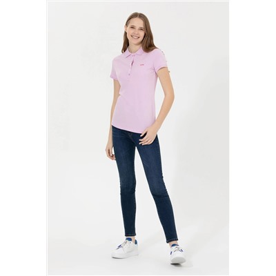 Kadın Manolya Basic Polo Yaka Tişört