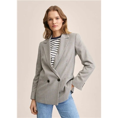 Americana doble botonadura cuadros -  Mujer | MANGO OUTLET Melilla