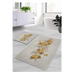 Pilloveland Kaymaz Taban Yıkanabilir 2’li Banyo Paspası - Afra Desenli 60*100 Cm - 50*60 Cm BM0202
