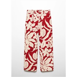Jeans rectos estampados tiro medio