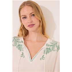 Camisola midi viscosa marfil