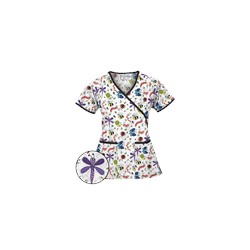 UA A Bug's Life Grey Mock Wrap Scrub Top