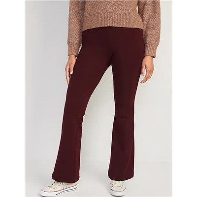 High-Waisted Fleece-Lined Flare Leggings for Women