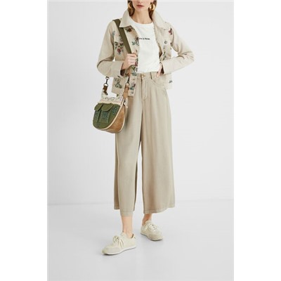 Chaqueta vaquera slim flores