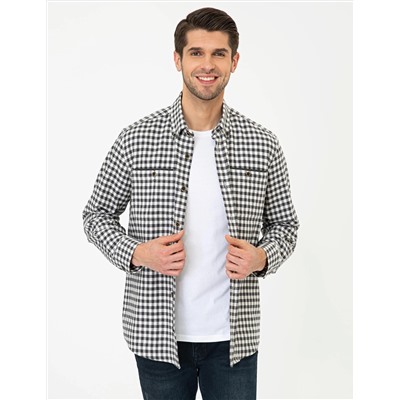 Gri Comfort Fit Uzun Kollu Gömlek