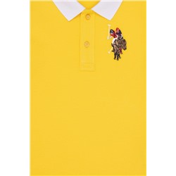 Erkek Çocuk Koyu Sarı Basic Polo Yaka T-Shirt