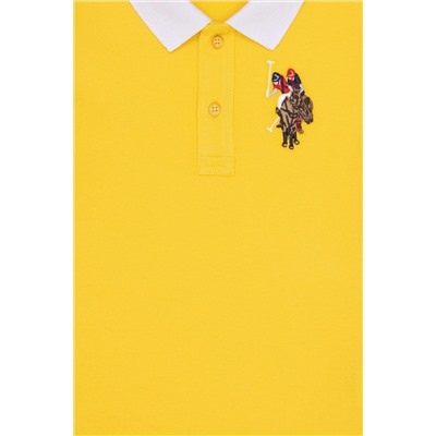 Erkek Çocuk Koyu Sarı Basic Polo Yaka T-Shirt