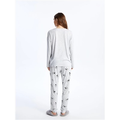 LC Waikiki Bisiklet Yaka Mickey Mouse Baskılı Uzun Kollu Kadın Pijama Takımı, LCW DREAM                                            
                                            Bisiklet Yaka Mickey Mouse Baskılı Uzun Kollu Kadın Pijama Takımı