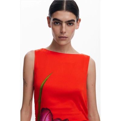Vestido asimétrico orquídea