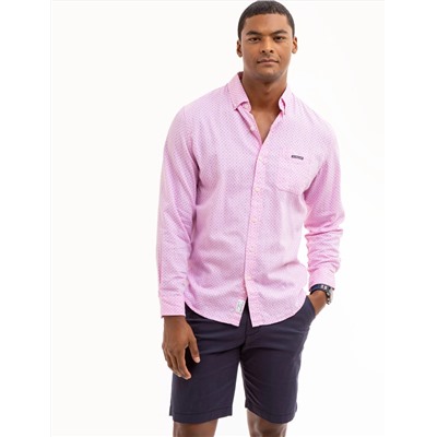 DOT PRINT ROYAL OXFORD LONG SLEEVE SHIRT