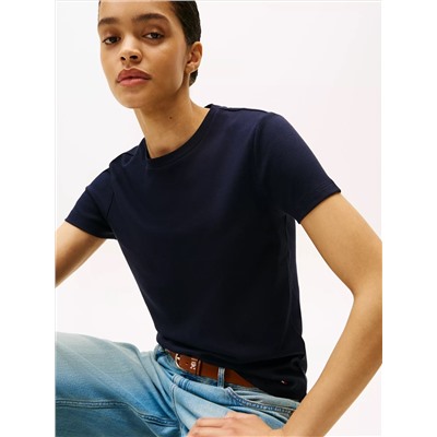 Drapey Smooth Cotton Crewneck T-Shirt