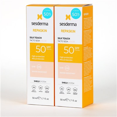 S*sd*rma PACK Duplo Repaskin Tacto Seda Color SPF50+ 50 ml 50% Descuento Segundad Unidad