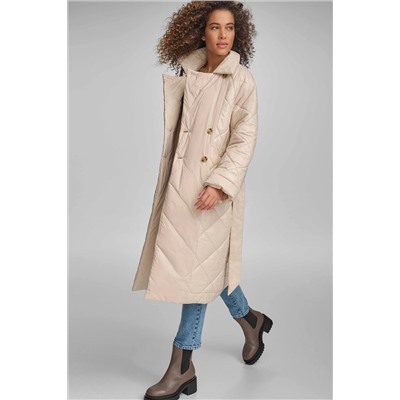 REVERSIBLE DIAMOND QUILTED TRENCH
