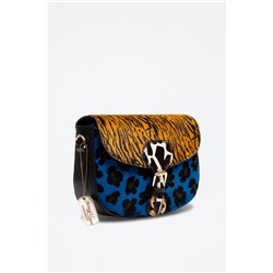Bandolera de piel Anoia Negro, naranja y azul