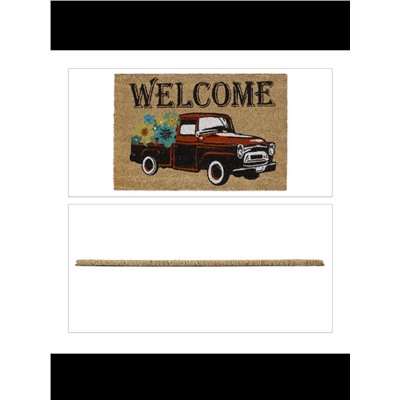 Fußmatte "Welcome Auto" in Natur - (L)60 x (B)40 cm