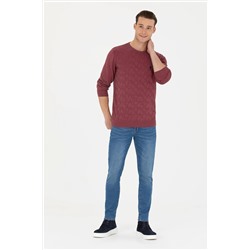 Erkek Bordo Basic Kazak
