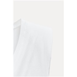 T-SHIRT WITH V-NECKLINE AND SHOULDER PADS