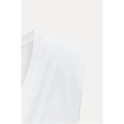 T-SHIRT WITH V-NECKLINE AND SHOULDER PADS