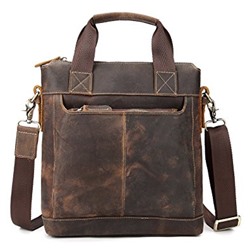 Men's Crazy Horse Leather Tote Bag A4 Vintage Hard Cow leather Messenger Bag