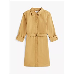 Long-Sleeve Belted Oxford Shirtdress