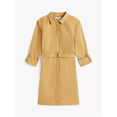 Long-Sleeve Belted Oxford Shirtdress