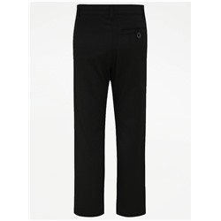 Boys Black Slim Fit Skinny Leg Trousers 2 Pack