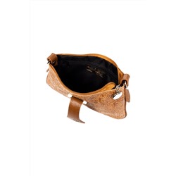 Bandolera de piel Camel