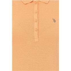 Kadın Turuncu Basic Polo Yaka Tişört
