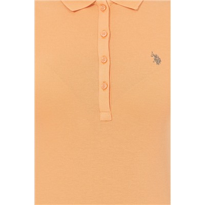 Kadın Turuncu Basic Polo Yaka Tişört
