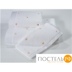 1018G11190100 Полотенце Soft cotton LOVE белый-персиковый 75X150