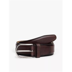 Round Buckle Leather Belt