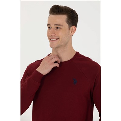Erkek Bordo Basic Sweatshirt
