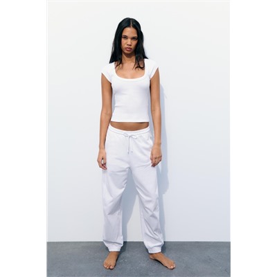 RIBBED ROUND NECK T-SHIRT