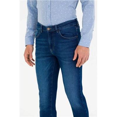 Erkek Koyu Mavi Jean Pantolon