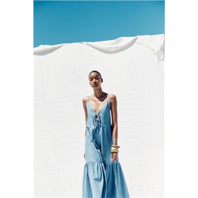 MIDI DRESS WITH BOWS