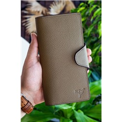 Garbalia, Martha Hakiki Deri Haki Yeşil Unisex Portföy Cüzdan