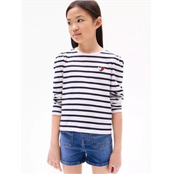 Kids' Stripe Puff-Shoulder T-Shirt