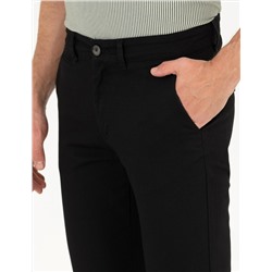 Siyah Slim Fit Kanvas Pantolon
