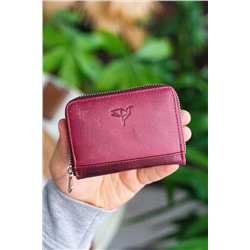 Garbalia, Sydney Hakiki Deri Bozuk Para Gözlü Fermuarlı Unisex Crazy Bordo Cüzdan