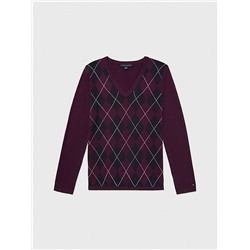 ARGYLE V-NECK SWEATER