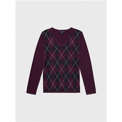 ARGYLE V-NECK SWEATER
