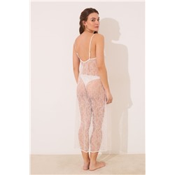 Camisón midi encaje blanco