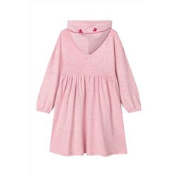 Vestido con capucha Rosa jaspeado