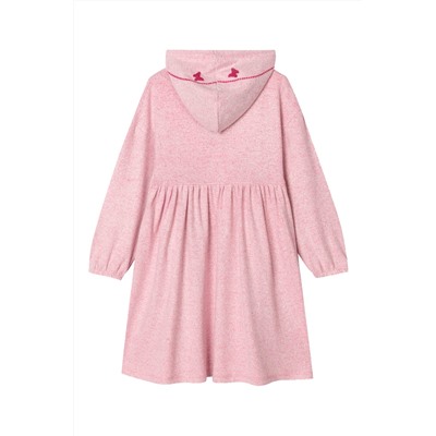 Vestido con capucha Rosa jaspeado