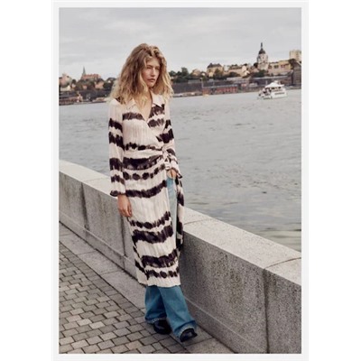 Vestido camisero plisado tie-dye