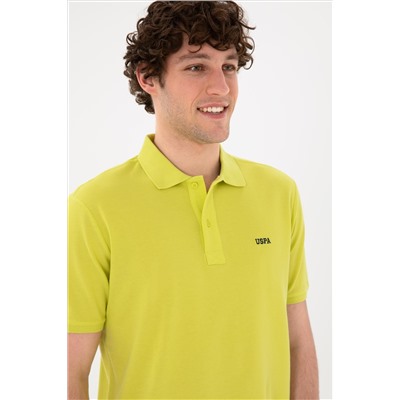 Erkek Regular Fit Polo Yaka Fıstık Yeşili Basic Tişört