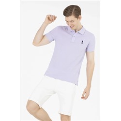 Erkek Lila Basic Polo Yaka Tişört